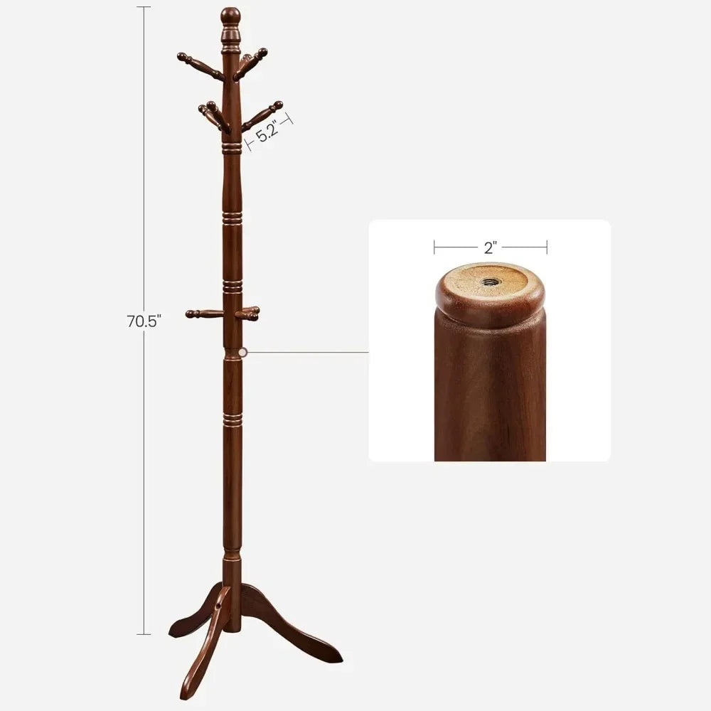 VASAGLE Free-Standing Coat Rack: 9 Hooks for Hats & Bags