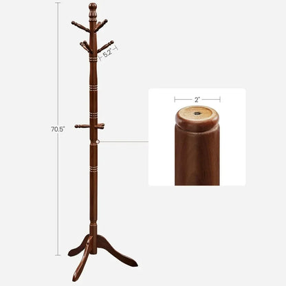 VASAGLE Free-Standing Coat Rack: 9 Hooks for Hats & Bags